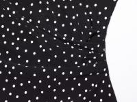 Ropa de mujer europea y americana falda corta de vestido de hombro inclinado de lunares de moda suave - details 5