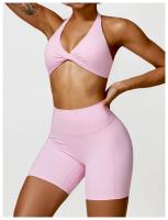 Pantalones cortos de Yoga sin costuras para mujer, mallas deportivas de LICRA de cintura alta, suaves, para gimnasio y entrenamiento - details 4