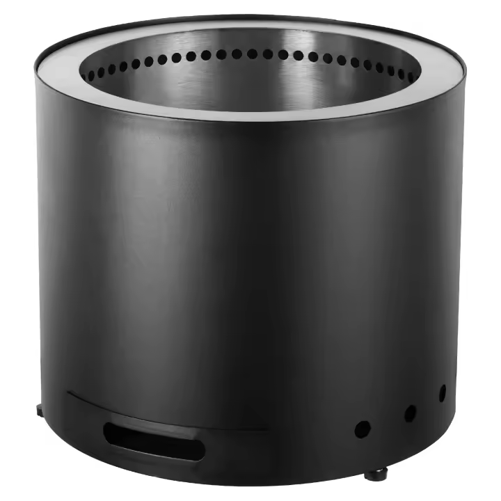 SucceBuy Hoguera sin humo para fogón - 15,4 pulgadas de alto x 19,3 pulgadas de diámetro. Brasero portátil para exteriores con bandeja para cenizas extraíble. Interior de acero inoxidable SUS430. Ideal para acampar en el patio, leña - 1