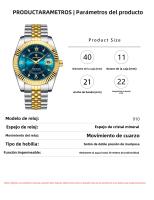 Reloj de hombre de lujo de marca suiza, nuevo reloj de cuarzo para negocios. - details 0
