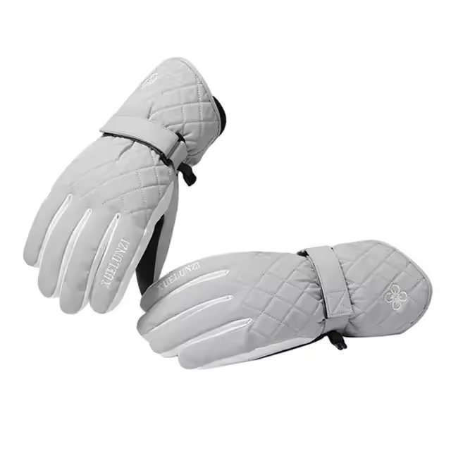 Guantes de moto de esquí resistentes al agua para mujer, manoplas gruesas, supersuaves, populares, 1 par - 1