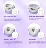 Extractor de pelo eléctrico 4 en 1, máquina de afeitar para mujeres, afeitado de las axilas, pelo de las piernas, molinillo de pies IPX7 Universal - details 4
