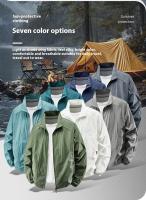 Chaqueta de hombre a prueba de sol para verano; ligero, transpirable y anti-ultravioleta para uso en exteriores; tela de seda de pesca. - details 8