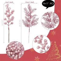 Ramo de Flores Artificiales Brillantes 5Pcs Guirnaldas Navideñas para Hogar - details 1