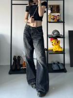 Jeans Negros Grunge Pantalones Denim de Moda Callejera Vintage para Mujeres - details 2