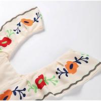 OUWU Conjunto de Top corto estampado para mujer, manga elegante con volantes, cuello cuadrado, sin mangas, Falda plisada de cintura alta, nuevo para 2024 - details 6