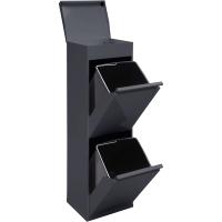 Contenedor de basura y reciclaje de acero de 2 compartimentos con bandeja superior |   2x17L (34L) |   Cubos de basura de cocina |   Contenedores de Reciclaje para Casa u Oficina - details 12