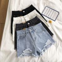 Shorts vaqueros de mujer de cintura alta, rotos, sueltos, de pierna ancha, nuevos de verano, pantalones versátiles. - details 1