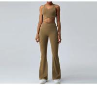 Conjunto de Yoga Sin Costuras de Alta Elasticidad para Mujeres 2pcs Pantalones de Yoga de Cintura Alta Traje de Gimnasio Fitness Ropa de Entrenamiento para Niñas - details 9