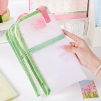 Bolsa de almacenamiento de papel de prueba de Color caramelo, bolsa organizadora de papelería Visible de 3 compartimentos, bolsas de mano portátiles de gran capacidad para estudiantes - details 9