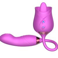 Lamiendo Rose-vibrador estimulador del clítoris Oral NippleThrusting consolador 2 en 1 juguete para mujeres productos sexuales para adultos - details 9