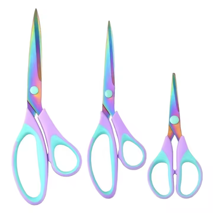 Set de Tijeras de Titanio Afiladas 3pcs Mango de Goma Suave Ideal para Oficina, Costura, Artes, Escuela, Hogar Mejoras del Hogar - 1