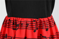Women plaid print long sleeve vintage a line party dress v neck - details 90