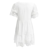 BUNO-Vestido de mujer de manga corta con cuello en V, moda de verano. - details 3