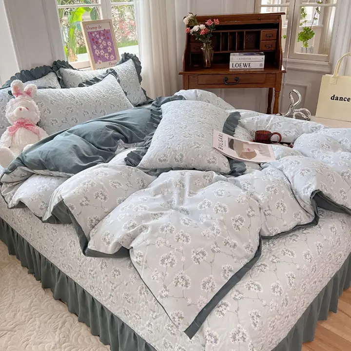 Funda de Edredón de Tamaño Queen 1pc con Diseño de Flor Hogar Suave para Huecos de 200x230cm Sin Funda de Almohada - 1