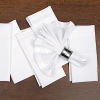 Juego de 6 servilletas de tela de algodón con esquinas ingleteadas blancas, perfectas para cenas de boda y decoraciones de mesa - details 1