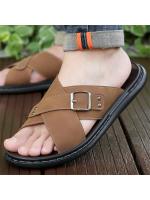 Chanclas de gran tamaño para hombre, sandalias de verano para exteriores, chanclas casuales, cien una palabra, arrastre al aire libre, zapatos de playa - details 4
