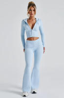 Conjunto de dos piezas de moda para mujer, Top con capucha, pantalones informales, ajustados, primavera - details 31