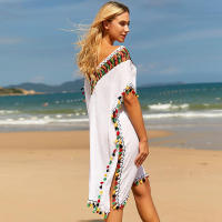 Blusa de protección solar de playa tamaño grande y sexy bañador de Bikini casual chal - details 1