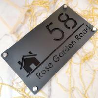 Placa de Número de Casa Moderna de Acrílico Cortado Láser Personalizado - details 15