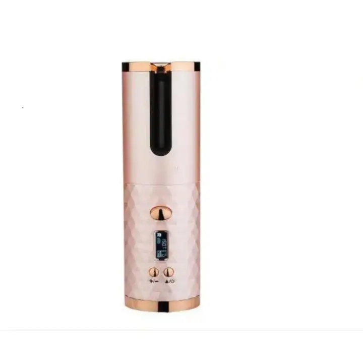 Rizador de pelo automático inalámbrico, plancha rizadora recargable por USB, ondas, pantalla LCD, rizador giratorio de cerámica - 1