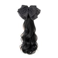 Cola de Caballo baja, lazos negros, extensión de cabello con nudo, postizo, cola de caballo larga y rizada, peluca de cola de caballo con Clip de garra suave Natural para uso diario - details 2