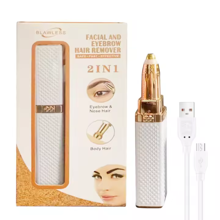 Depiladora Facial eléctrica para mujer, afeitadora Facial hine, recortadora de cejas, afeitadora indolora para Bikini - 1