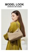 Bolso de Hombro Geométrico de Cuero Genuino Bolso Cruzado de Cuero de Vaca de Primera Capa para Viajeros - details 2