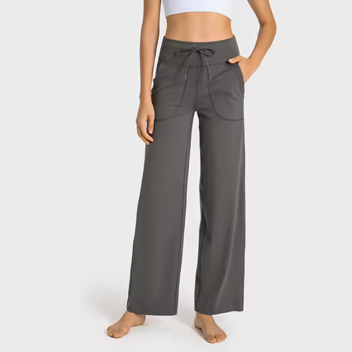 Pantalones de Yoga para Mujer SHINBENE de Cintura Alta y Talle Alto en Nylon de Alta Calidad Estilo Flare con Cordón para Entrenamiento y Ejercicio - 1