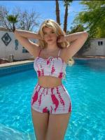 Conjunto de bikini con lazo teñido Traje de baño de cintura alta Traje de baño de Dacron - details 20