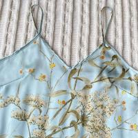 Moda verano, 3 piezas, camisola y pantalón corto, estampado floral de seda con bolso colgante, pijama de mujer, pijama de casa - details 6