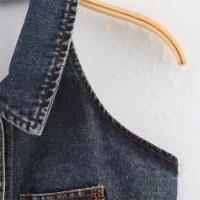 Chaleco Corto de Denim sin Mangas y espalda descubierta Top de Verano para Mujeres con Decoración de Bolsillo - details 9