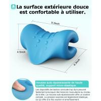 Relajante de cuello y hombros, dispositivo de tracción cervical portátil, camilla de cuello, corrección de postura cervical - details 3