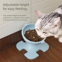 Cuenco elevado inclinado de altura ajustable para gatos, cuenco de alimentación para perros con protección para el cuello y patas altas, redondo con soporte, plato de comida para gatos para mascotas - details 6
