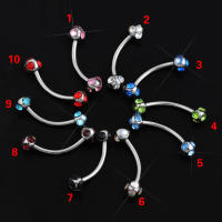 Piercing de acero 316L para ceja, 10 piezas, 1,2x10MM, para tabique, clavícula, cartílago, hélice, anillo de Aro cautivo - details 1