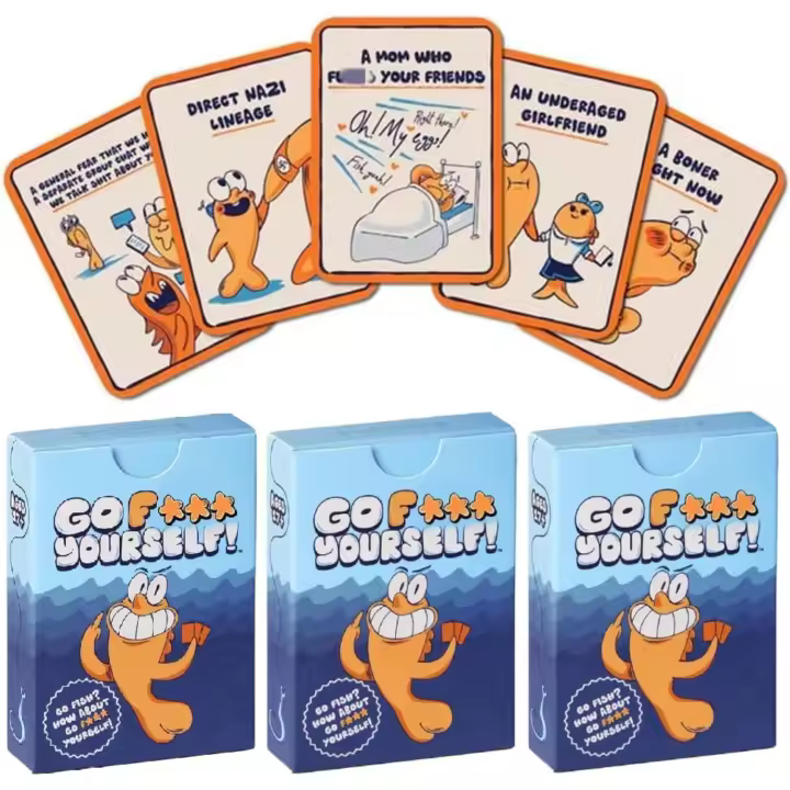 2PCS Go Fish Juego de cartas para adultos, Juego de cartas de peces Goes F*ck Yourselves, El juego de Go para adultos que siempre has querido Juegos de cartas hilarantes para fiestas - 1