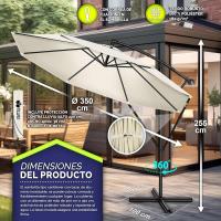 Paraguas de aluminio con manivela 300/350 cm de diámetro Protección UV Impermeable para mercado - details 29