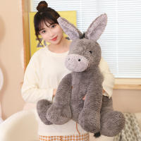 Muñeco de Peluche de Burro gris para bebé, muñeco de felpa suave de 23/40/60CM, regalo de decoración de habitación de cumpleaños infantil - details 8