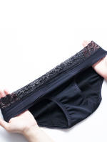 Bragas de encaje de algodón para mujer, bragas de período menstrual de flujo moderado, talla grande, 2 unidades por lote - details 2