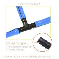 100 Uds conectores de riego por goteo conector de púas de 16mm acoplamientos en T conectores de riego para tuberías de goteo WaterTubing - details 4