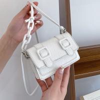 Mini bolso de mensajero pequeño con hebilla de cinturón Retro para mujer, bolso de hombro cuadrado con cadena ligera de cuero PU - details 12