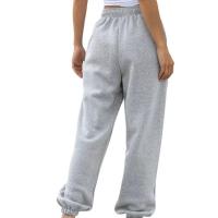 Pantalones de sandalia sueltos deportivos casuales para mujer, cintura elástica, color sólido - details 2
