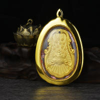 Colgantes de Aleación Dorados-Plateados para Guanyin, Mazu, Guan Gong, los Cinco Dioses de la Richesa Colgantes de Coche, Dioses Guardianes - details 3