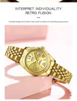 Reloj de Pulsera de Cuarzo Analógico NIBOSI Resistente al Agua, Diseño Delicado, Oro, Acero Inoxidable para Mujeres - details 11