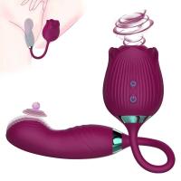 Lamiendo Rose-vibrador estimulador del clítoris Oral NippleThrusting consolador 2 en 1 juguete para mujeres productos sexuales para adultos - details 0