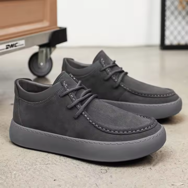 Nuevos zapatos casuales de tablero de tendencia retro anti-terciopelo mate zapatos bajos para hombres - 1