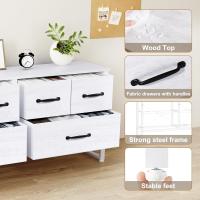 Cómoda con 6 cajones de tela, cómoda de dormitorio blanca, mueble de almacenamiento, muebles de dormitorio, cómoda para cocina, oficina, pasillo, mueble de TV con cajones - details 47