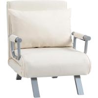Sofá Cama Plegable Tapizado de Ante Sintético Respaldar Ajustable 5 Niveles 2 Almohadas Acolchadas - details 9