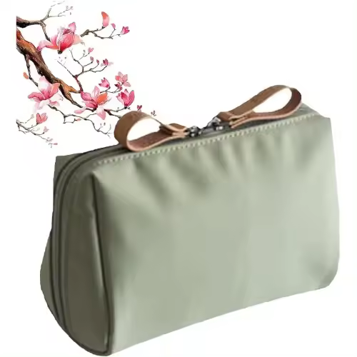 Bolsa de Maquillaje Pequeña Mini Bolsa para Labios con Cremallera Bolso de Mano Portátil con Compartimentos para Mujeres y Niñas Verde - 1
