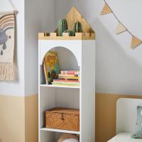Librería Estante para Libros y Juguetes Estante Infantil Forma de Castillo con 3 Compartimentos Abiertos 40x30x150 cm - details 7